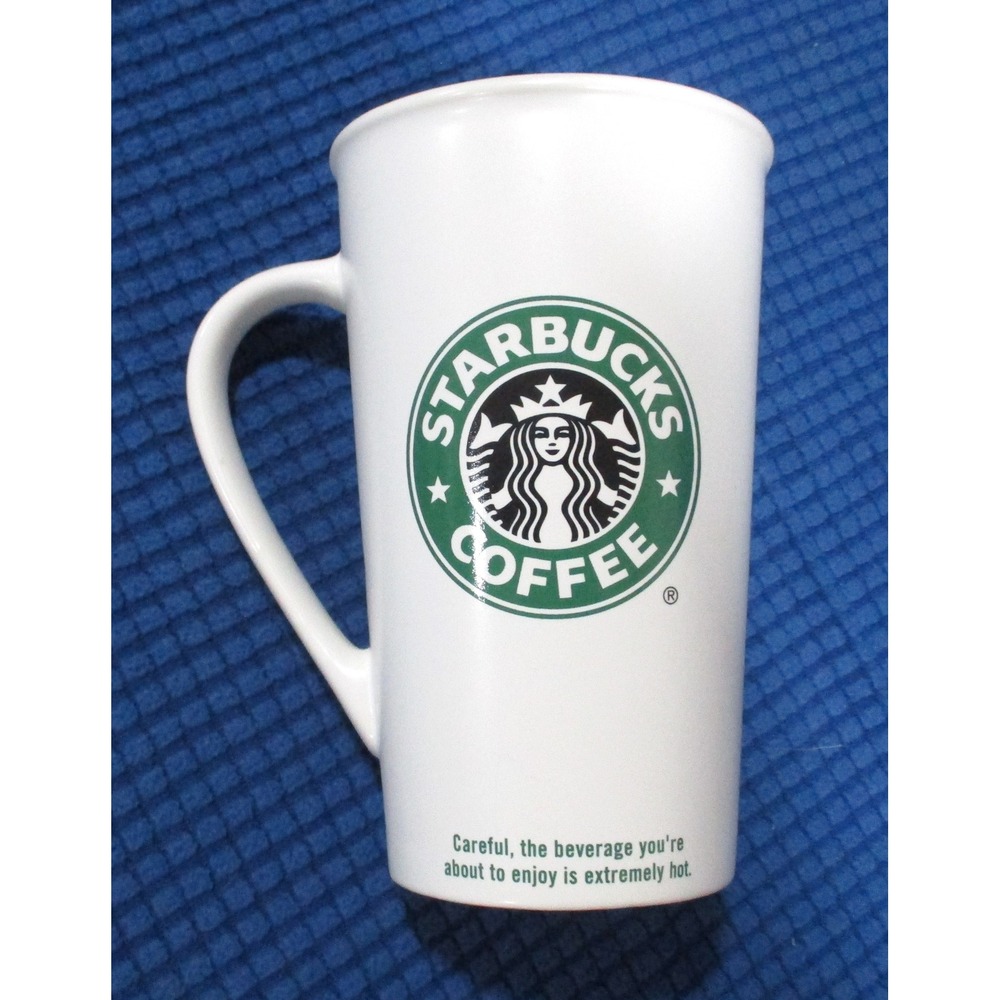 RARE Starbucks Coffee 2005 Vintage White Ceramic Logo Latte Mug Cup 16oz